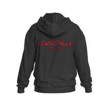 Load image into Gallery viewer, LOVESTRUCK MONSTER PIGMENT WASHED CHARCOAL HOODIE
