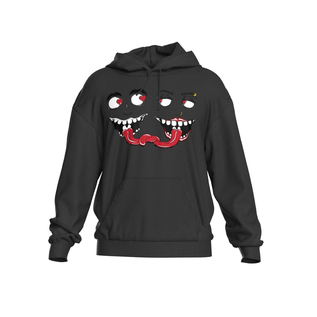 LOVESTRUCK MONSTER PIGMENT WASHED CHARCOAL HOODIE