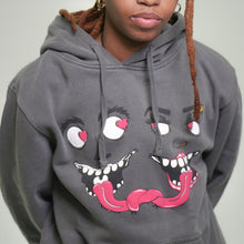 Load image into Gallery viewer, LOVESTRUCK MONSTER PIGMENT WASHED CHARCOAL HOODIE
